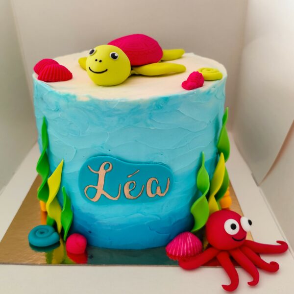 Layer cake theme mer anniversaire enfant