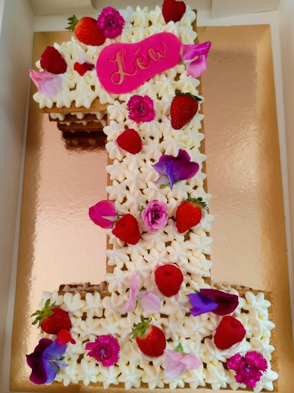 number cake 1 fruits rouges